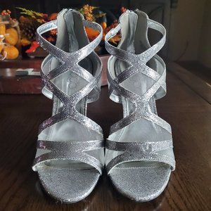 Silver Glitter Heels